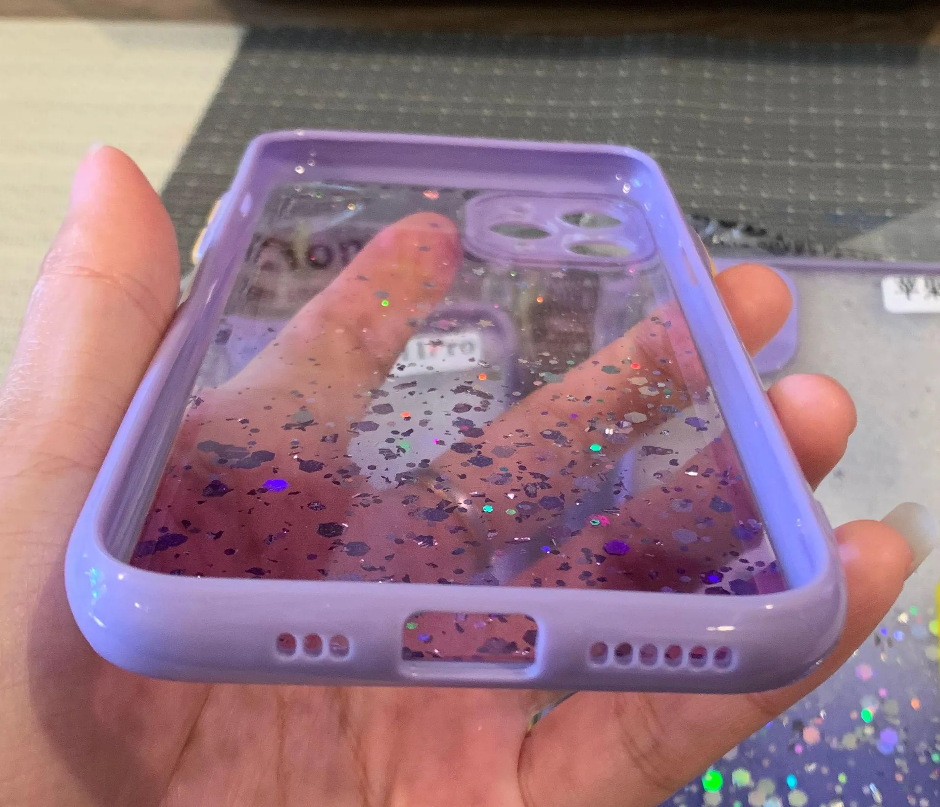 iPhone XR Clear Glitter Case - Image 2