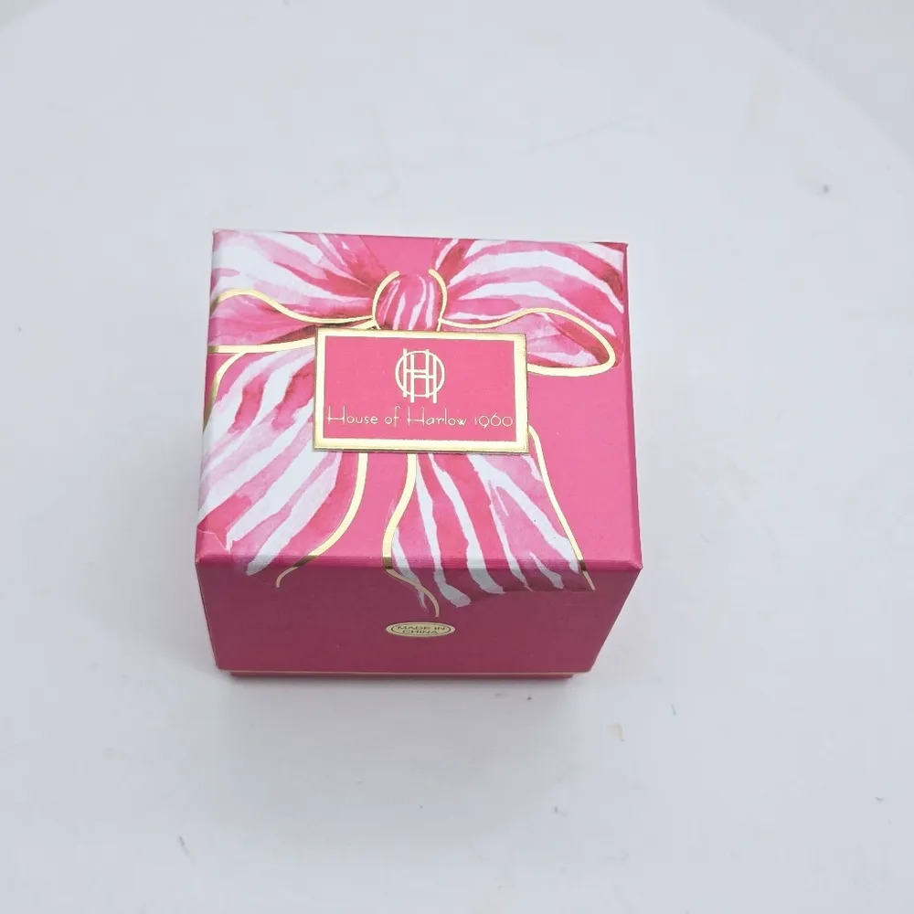 House Of Harlow 1960 Bow Cubic Zirconia Earrings Gold Tone NEW In Gift Box - Image 3