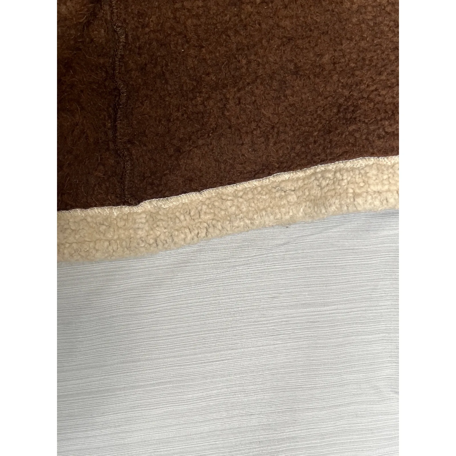 Kuhl size M jacket brown/cream zip up hooded soft cozy **flaws see photos - Image 10