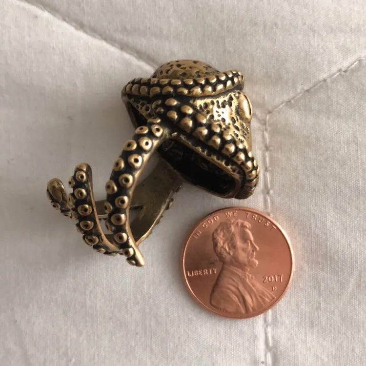 Large Octopus Ring Gold - Image 2