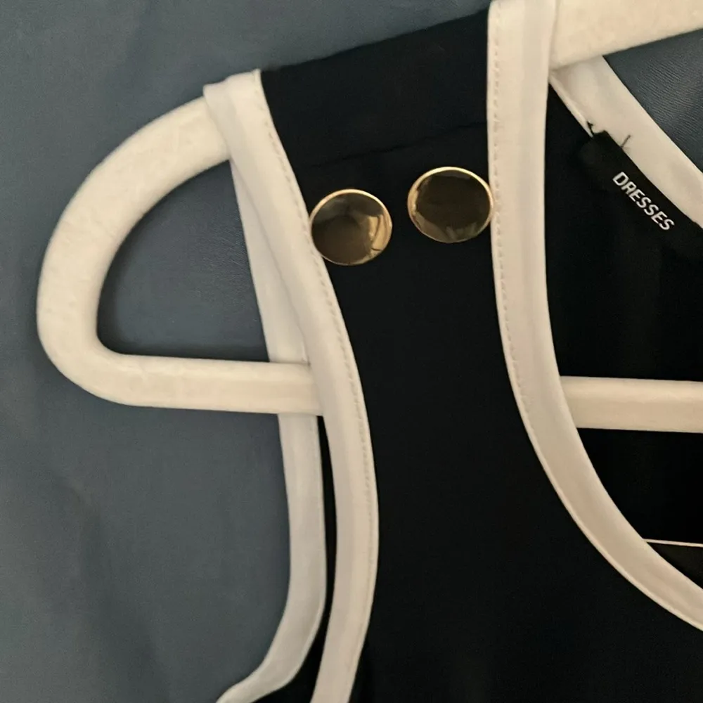 : White/Black Dress- high/ low on the sides of dress- 8 - Image 8