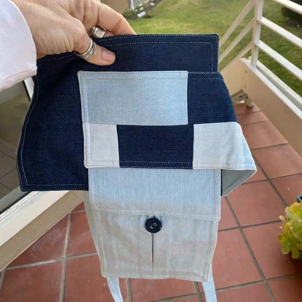 Indonesian Designer unisex funky utility style wrap denim belt Jakarta fashion Blue - Image 6