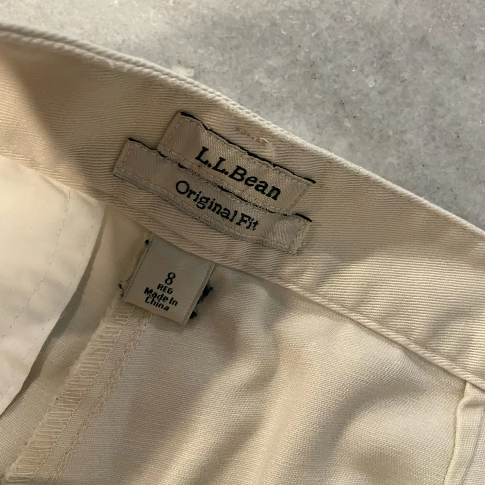 L.L. Bean Size 8 Original Fit Comfort Waist Hi Rise Cotton Khaki Cargo Shorts Tan - Image 15