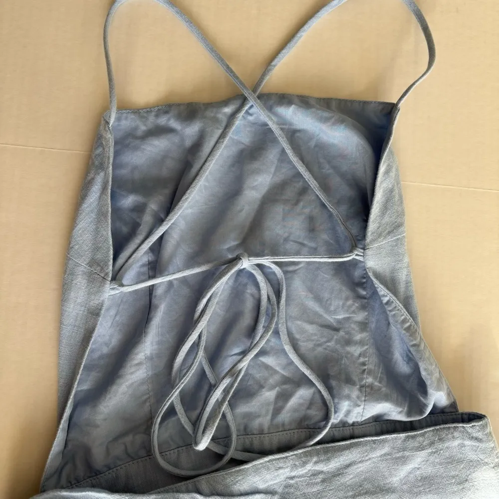 NWT  Cindy dreamer dress strappy top gathered side mini dress blue small 6 - Image 13