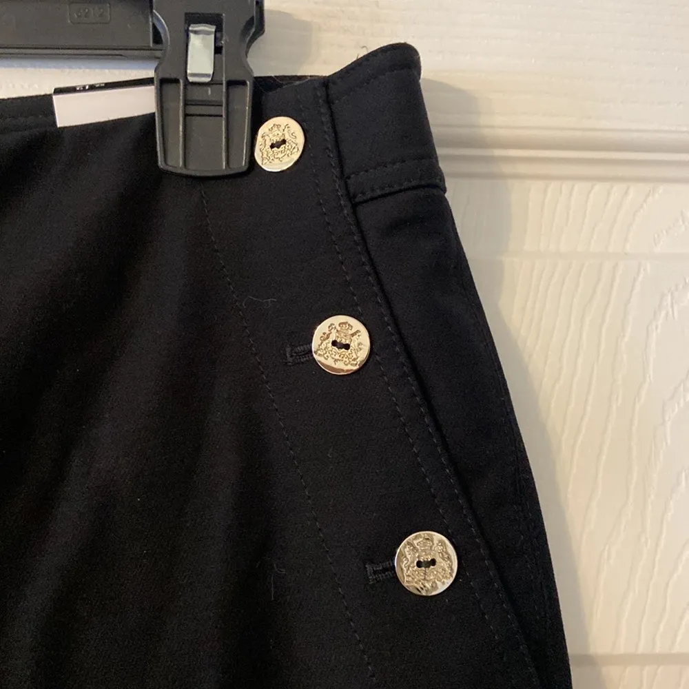 WHBM Black The Flare Crop Pants with Silver Button Accents brand new size 12 - Image 3