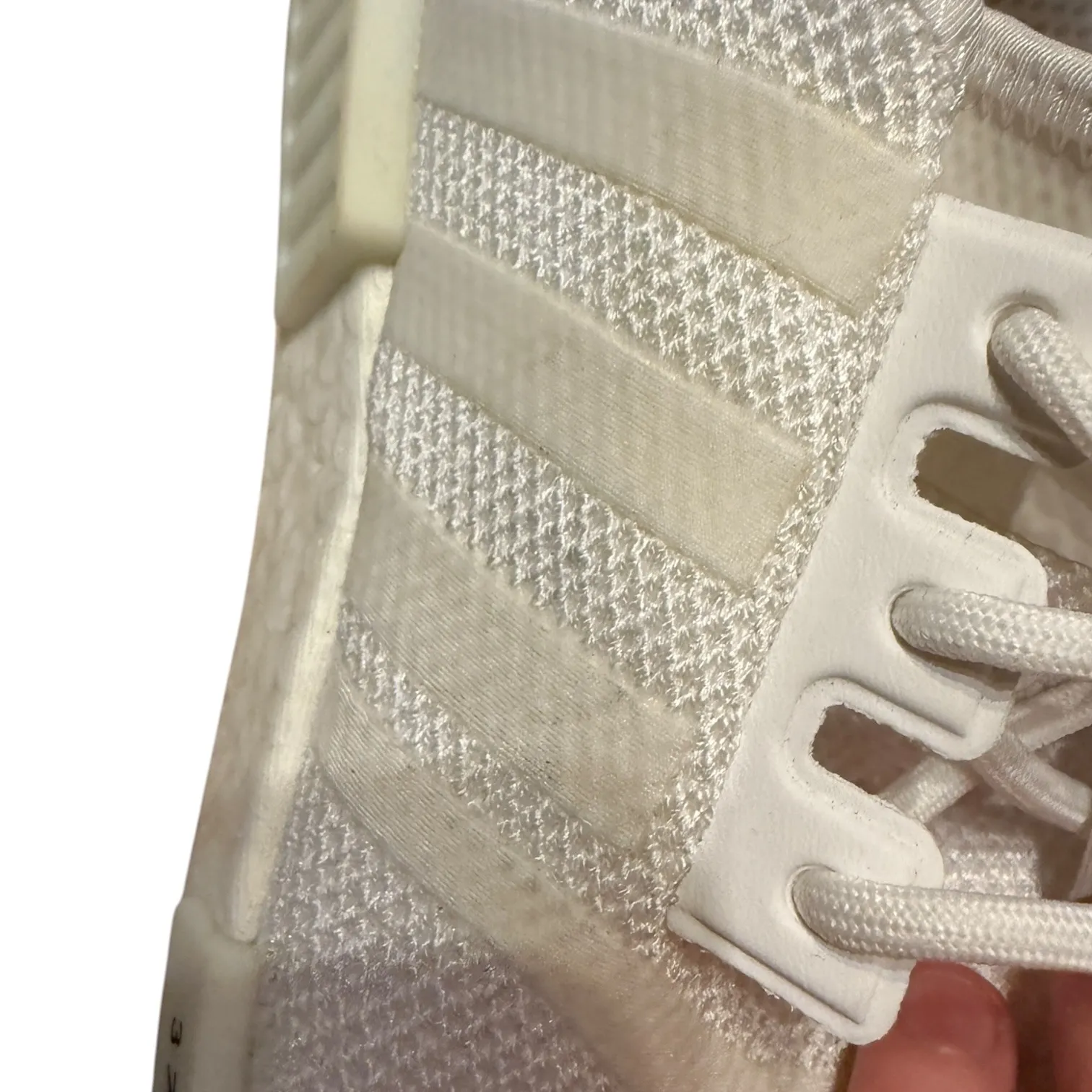 Adidas NMD R1 Sneakers Women's 8.5 White‎ Mint Iridescent Boost Lace-Up Casual - Image 9