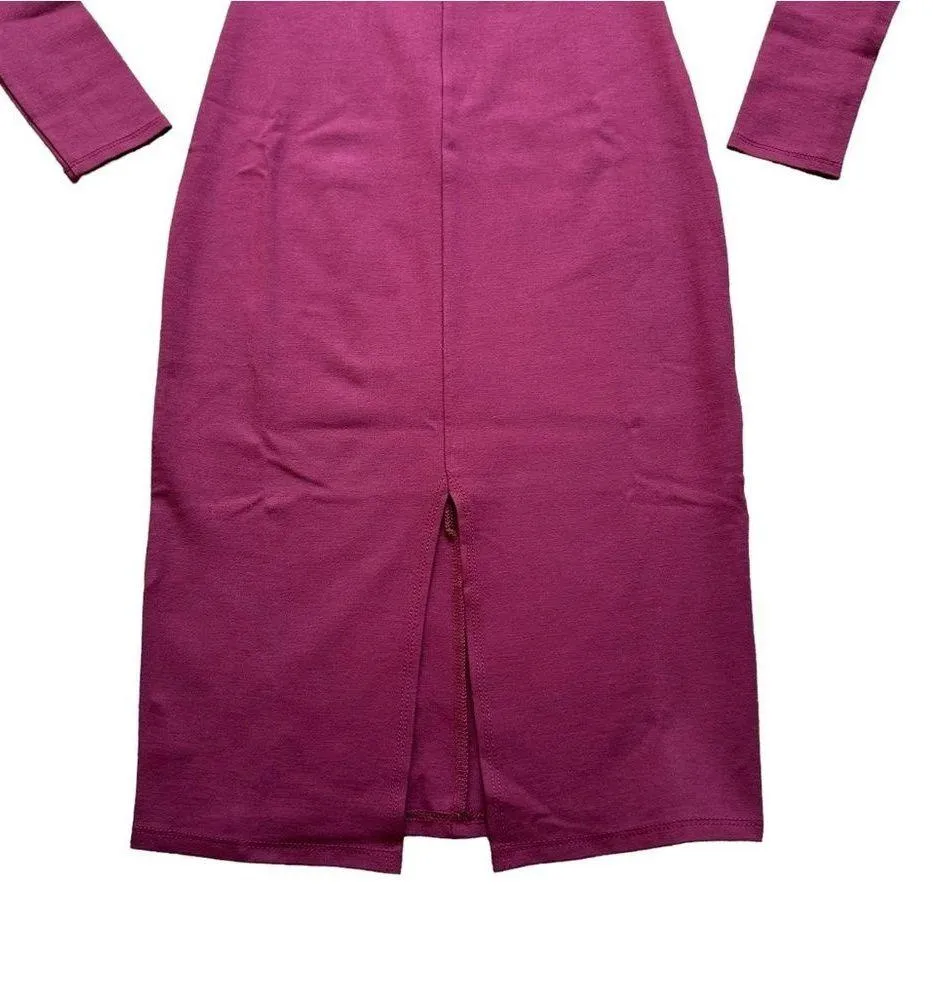 🔃Charlotte Russe Red Long Sleeve Bodycon Front Split Midi Dress - Image 6