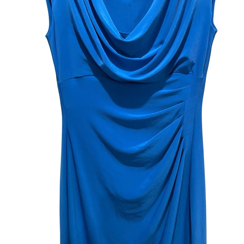 Lauren Ralph Lauren Cowl Neck Sheath Dress Blue Women’s Size 4 - Image 3