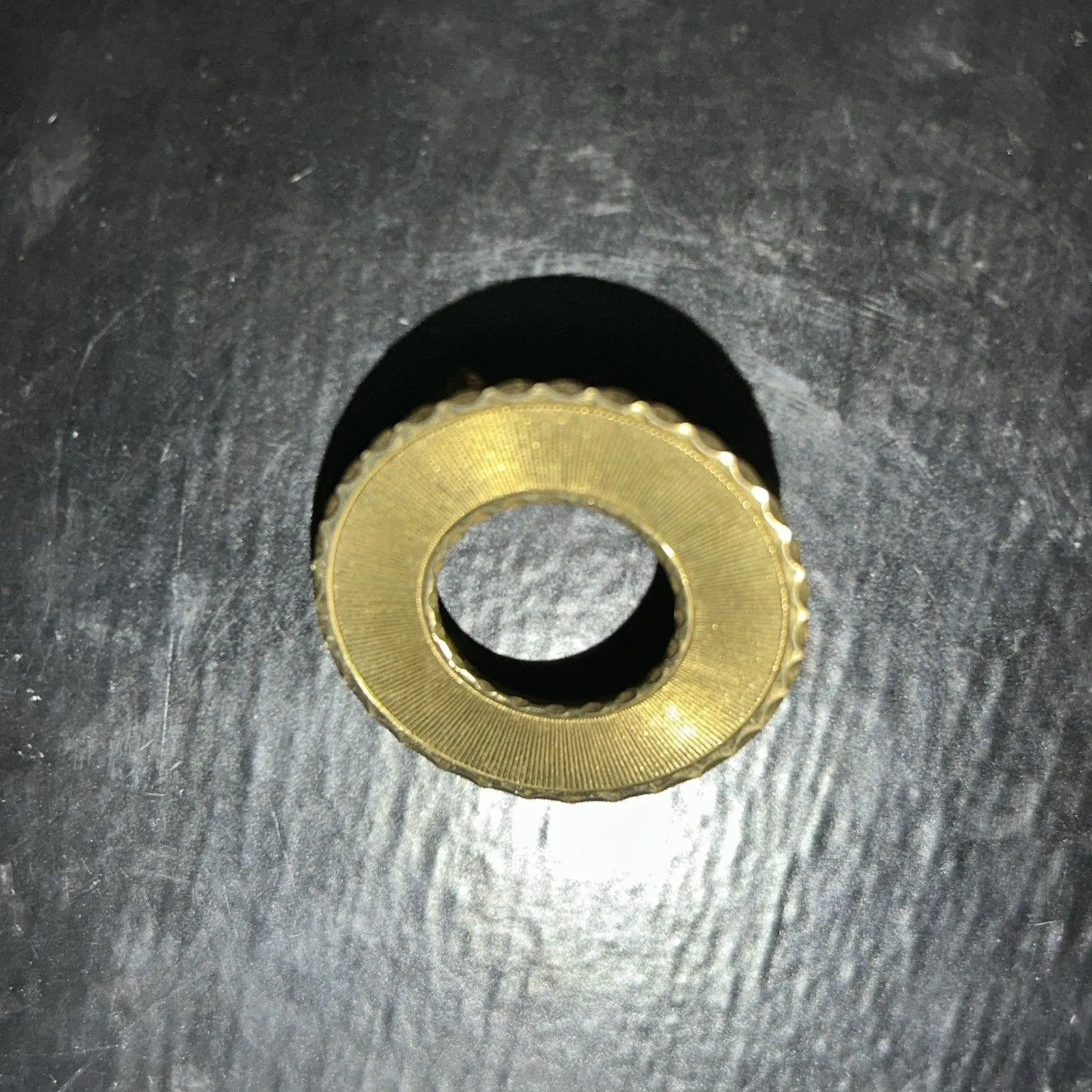 Vintage Gold Tone Round Brooch Scarf Clip - Image 3