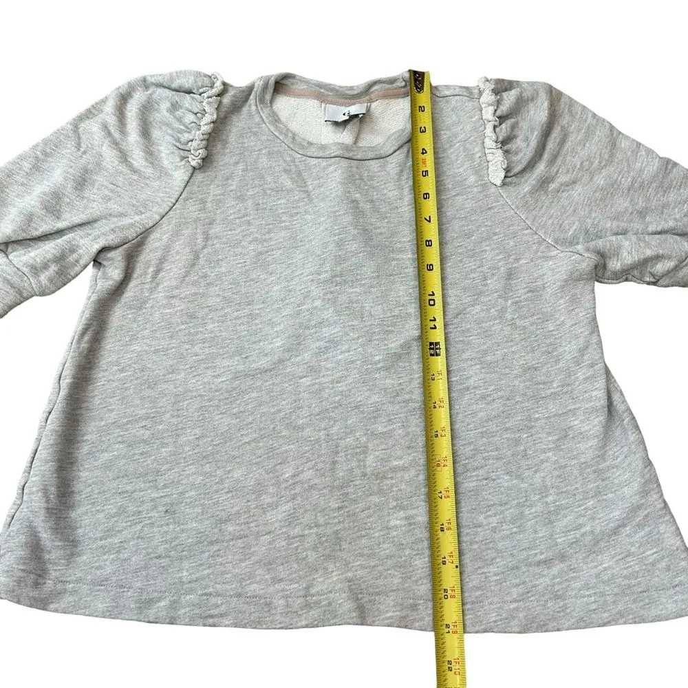 Goop G Label Women's S Puff Elbow Sleeve Sweatshirt Light‎ Gray Demure Girlie - Image 7