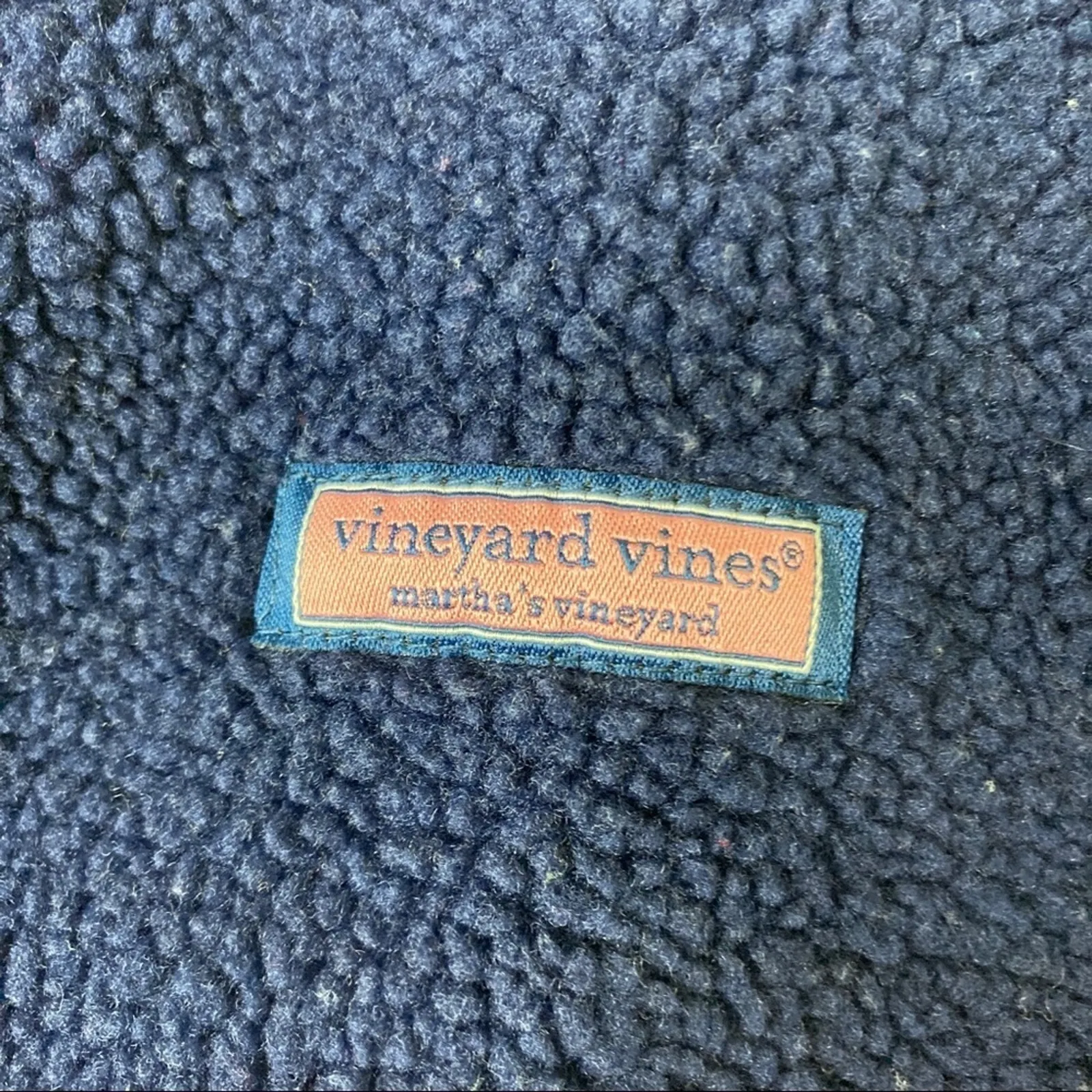 Vineyard Vines Navy Blue Winter Vest Fleece Quilted Polyester Womens XS - Image 2