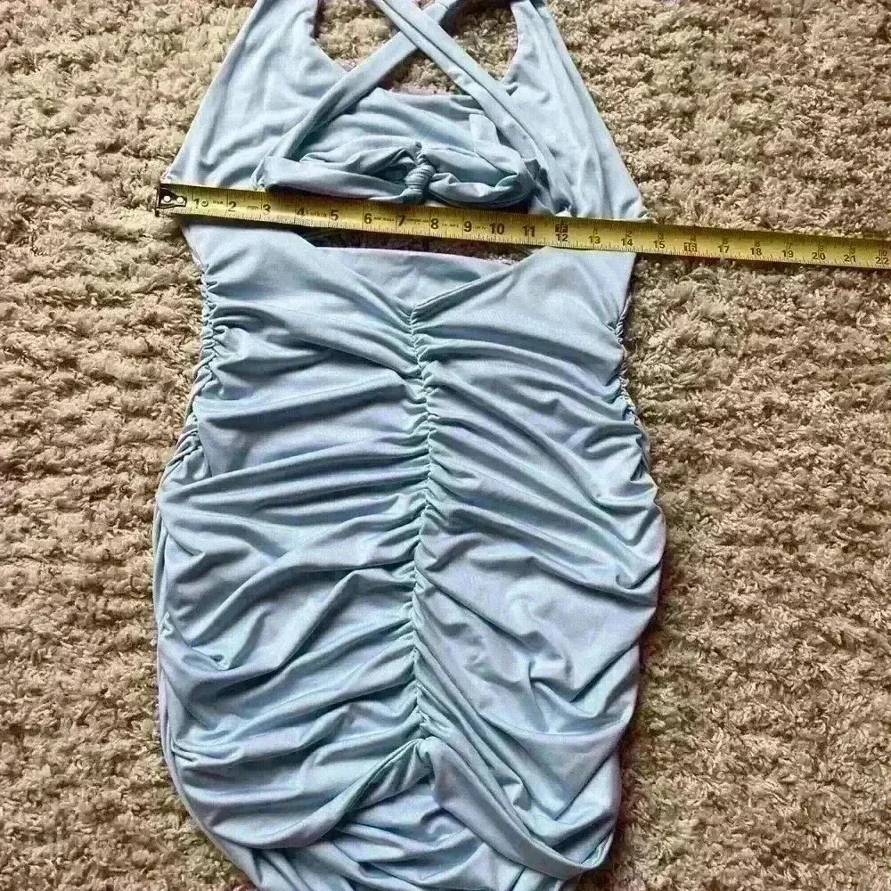 Blue Pastel Bodycon Dress Size Large - Image 5