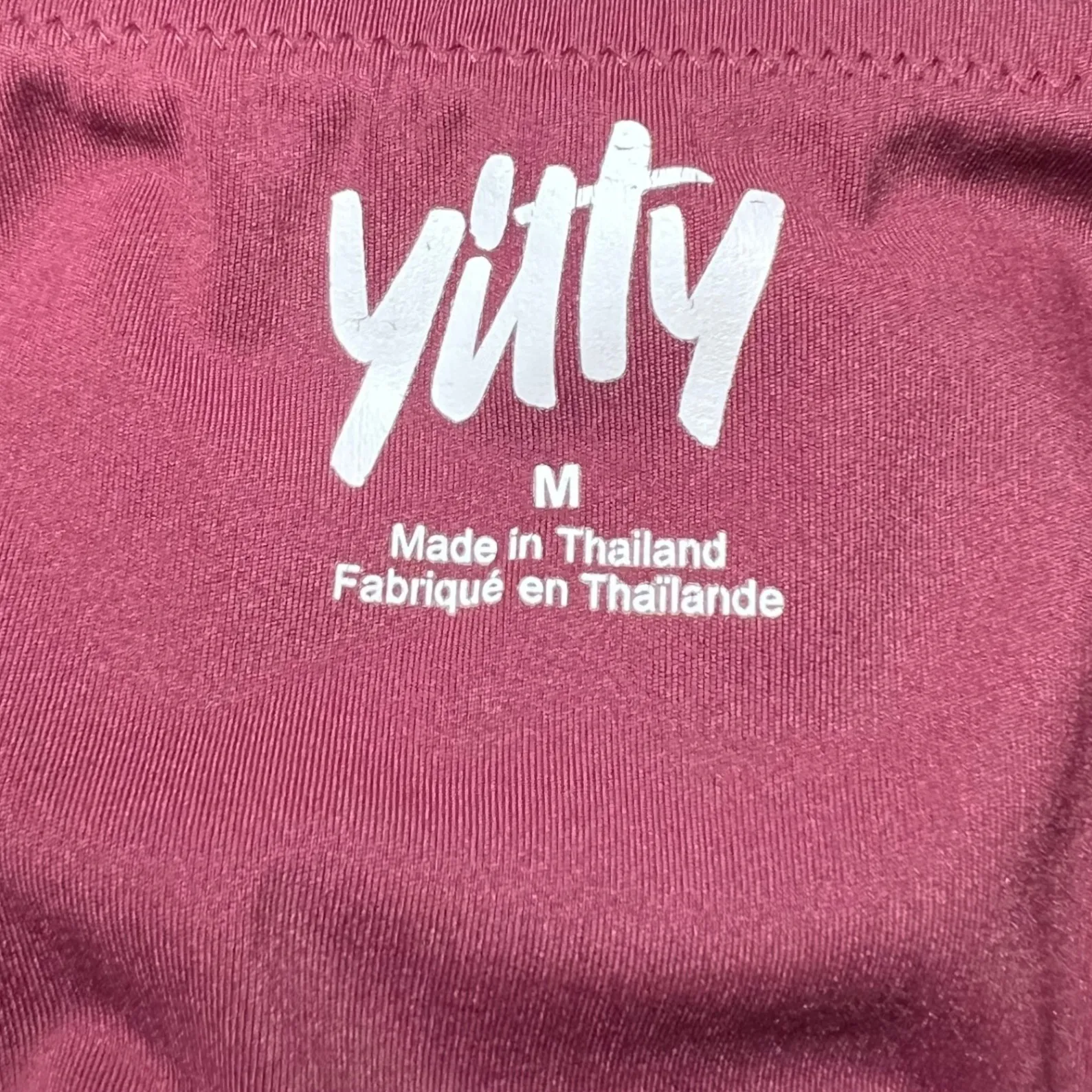 Yitty Ribbed Racerback Sports Bra Womens Medium Marioon Crop Top Athletic Gym - Image 6