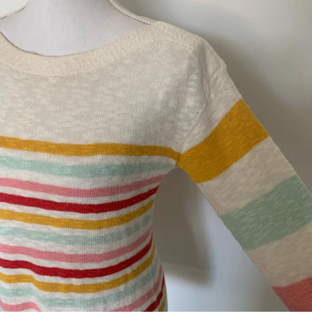 Talbots Fun Multicolor Striped Boatneck Sweater Size XS - Image 5