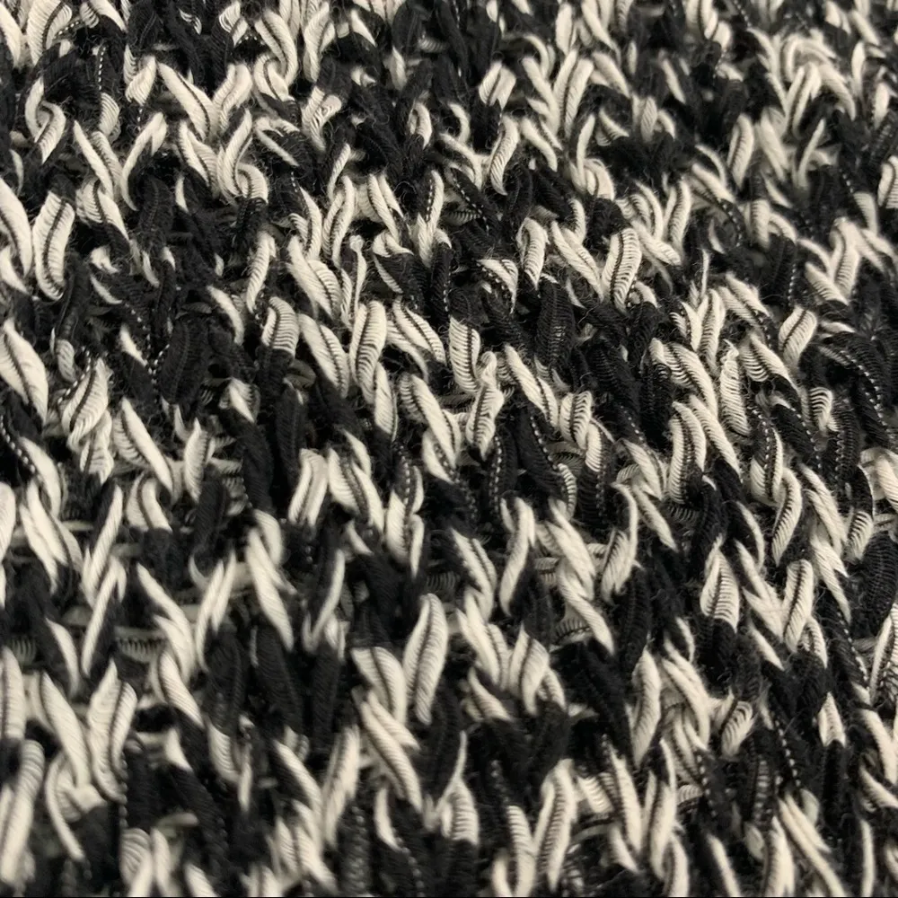 Eileen Fisher open knit sweater black and white - Image 3