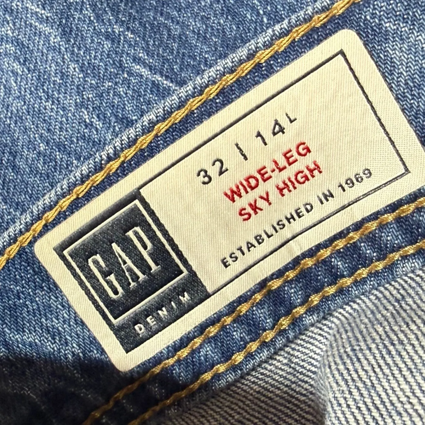 GAP 32W 14 LONG Wide-Leg Sky High Rise Jean Denim Minimalist 90s Retro Capsule - Image 6