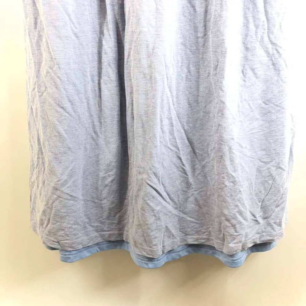 Hutch Womens Midi Dress Smocked Waist Puff Short Sleeve V-Neck Zip Back Blue 1X - Image 3