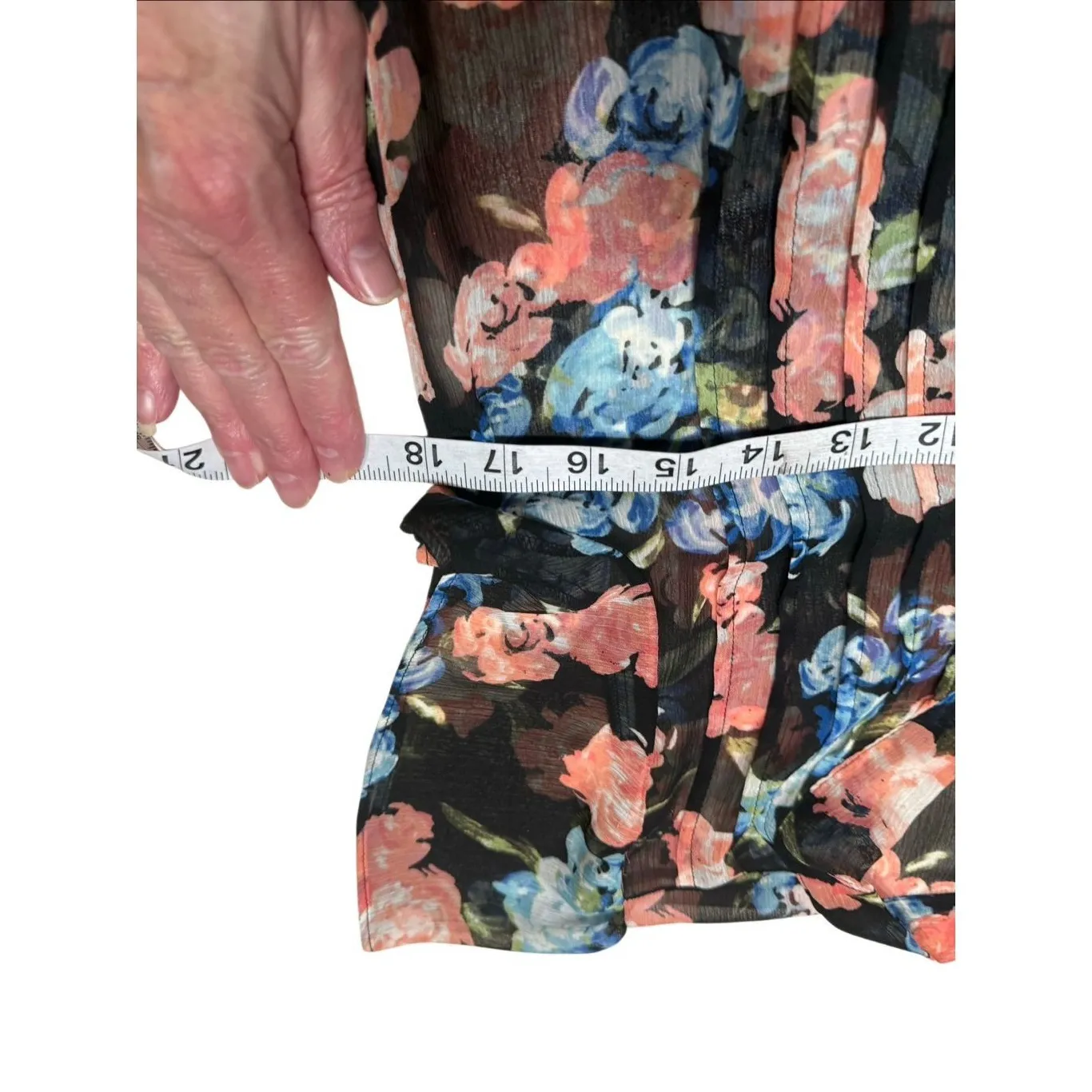 ELLE Sheer Floral Print Blouse Sz XS NWT - Image 6