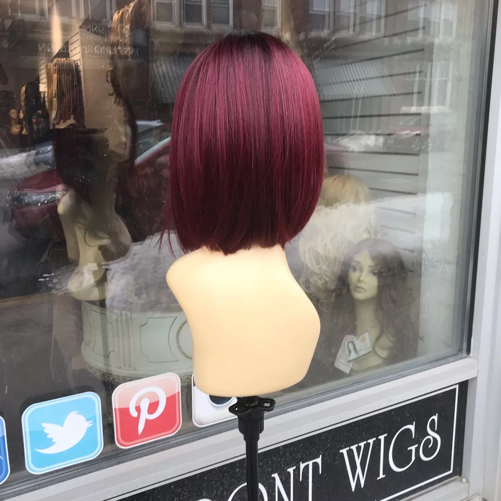 Red wine Burgundy bob Lace Wig 2020 Hairstyle New Size 10 - Image 4