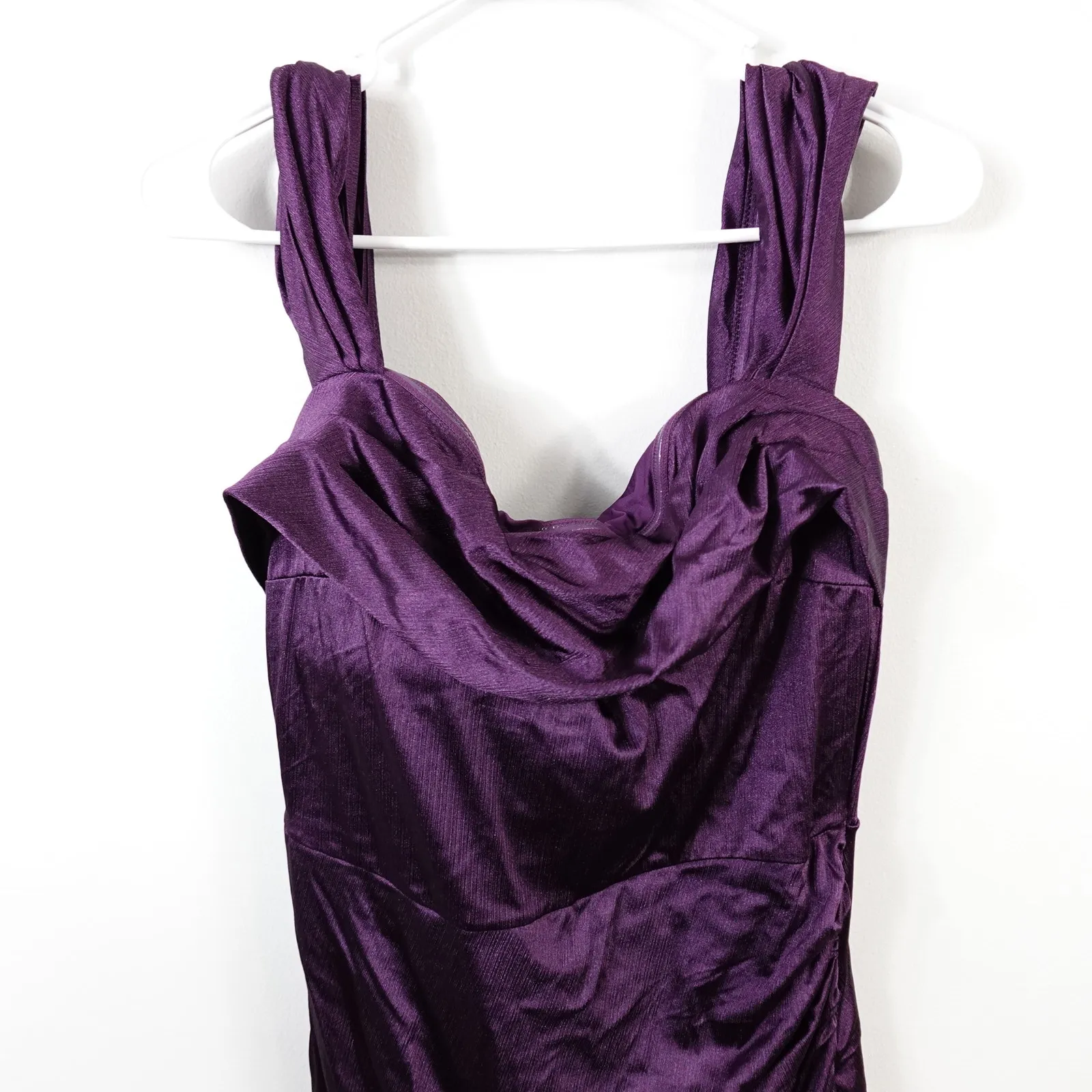 Popilush Shapewear Off Shoulder Ruched Formal Cocktail Maxi Dress Purple XXL New - Image 8