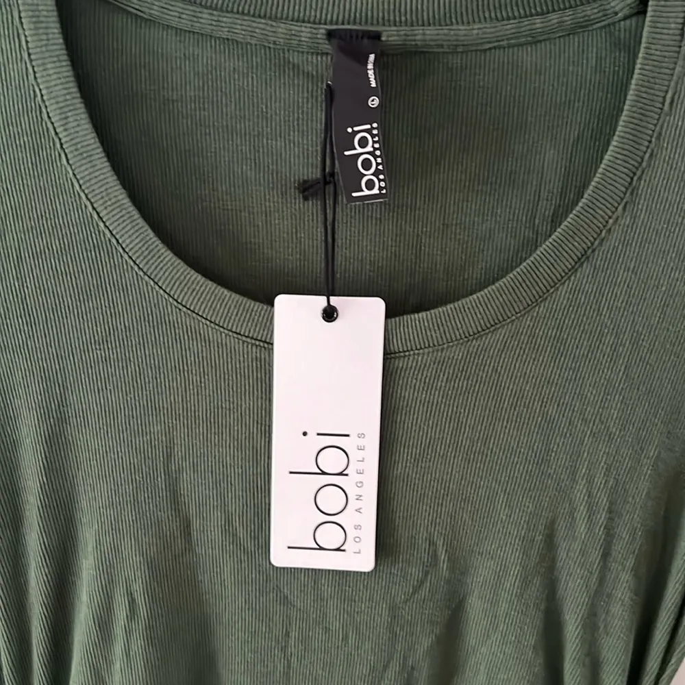 New Bobi x Revolve 3/4 Sleeve Shirred Mini Dress Large - Image 4