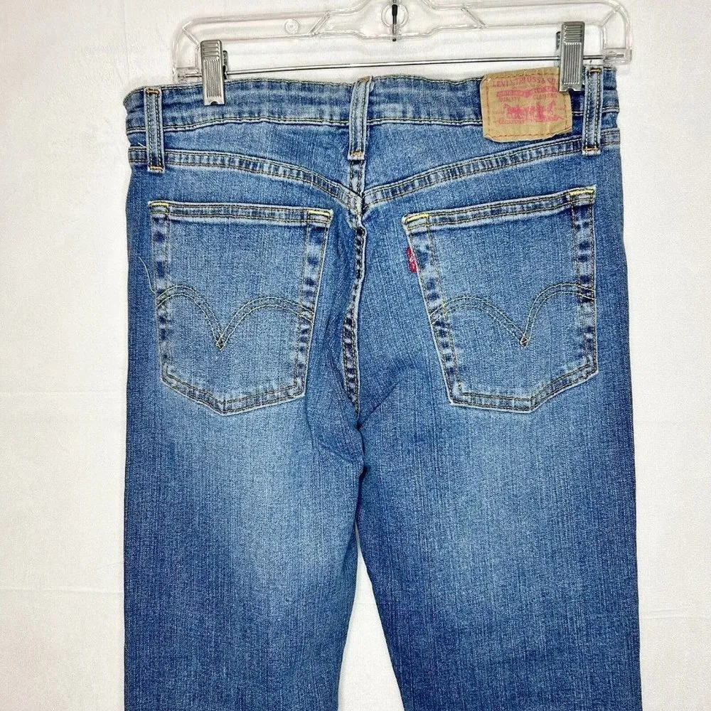 Levi's 519 Flare Denim Blue Jeans Junior Size 11 Short (32x29) Mid-Rise - Image 5