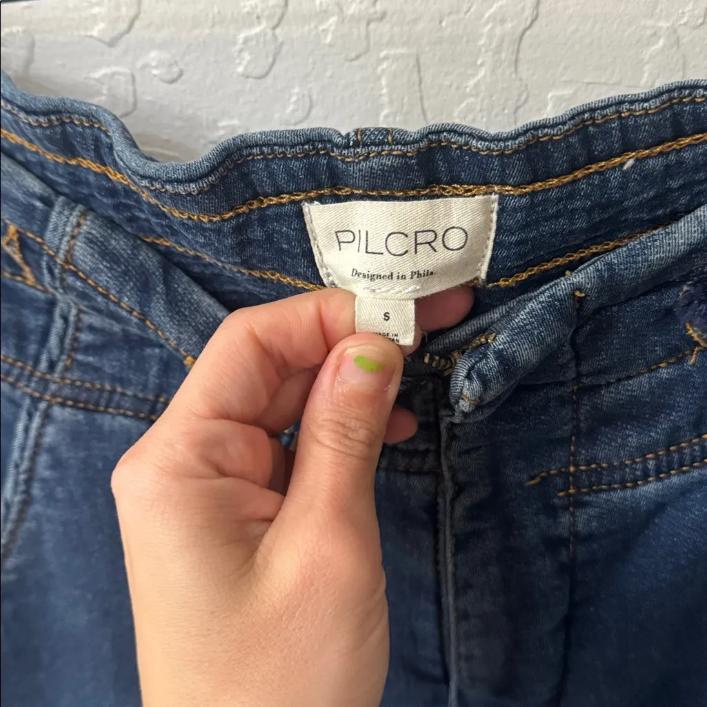 Anthropologie Pilcro High Rise Cargo Jogger Denim Knit Stretchy Jeans Smal - Image 8