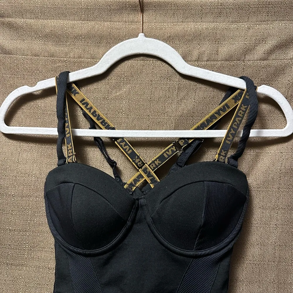 Adidas x Ivy Park Beyonce Knit Catsuit Core Bustier Black Jumpsuit Size XS - Image 7