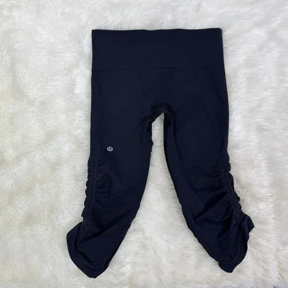 Lululemon‎ In The Flow Crop II Heathered Black Size 4 - Image 5