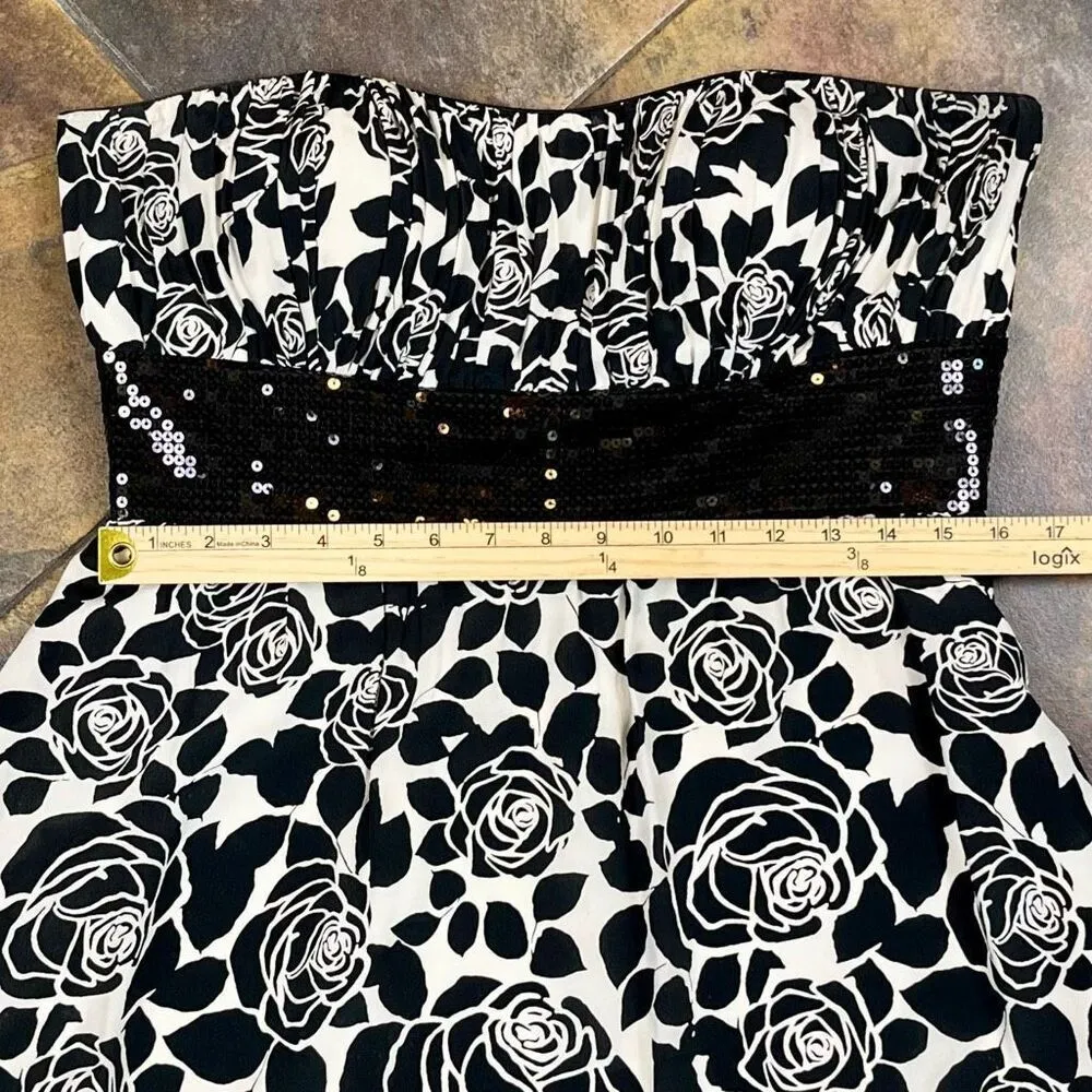 White House Black Market Silk Floral Sequined Sleeveless Mini Dress 12 - Image 6