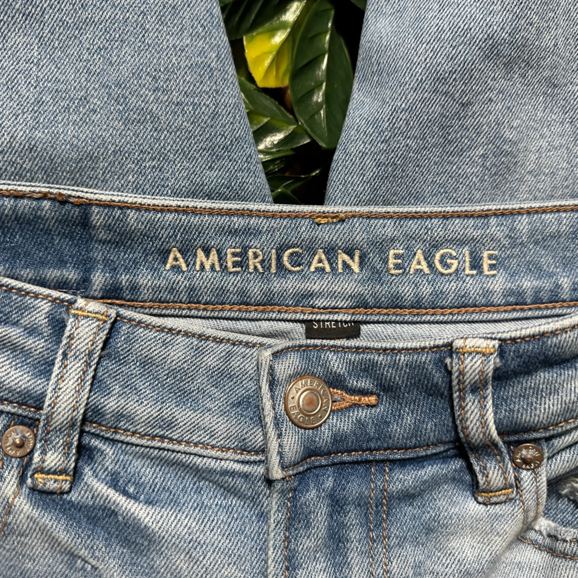 American Eagle  Blue Distressed Mom Jean Size 0 - Image 3