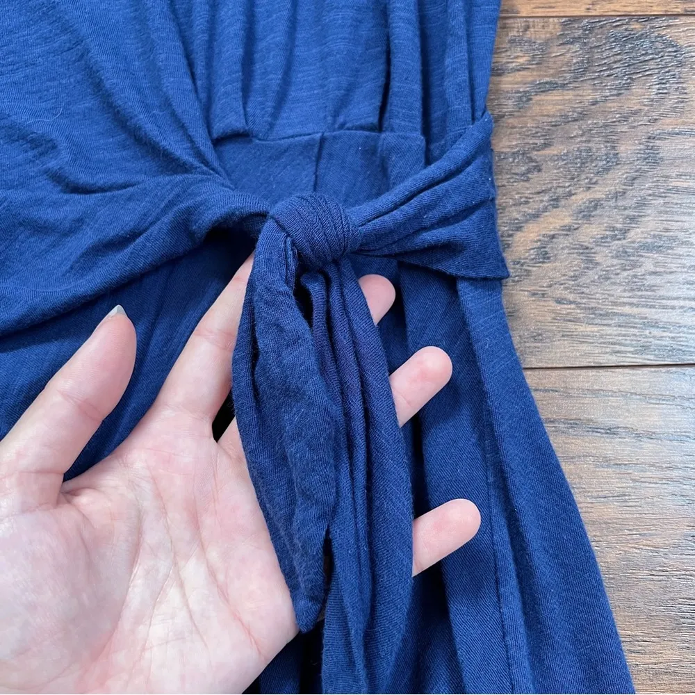 Velvet for Anthropologie • Jessica Tie-Waist Dress blue 100% cotton knit t-shirt - Image 5