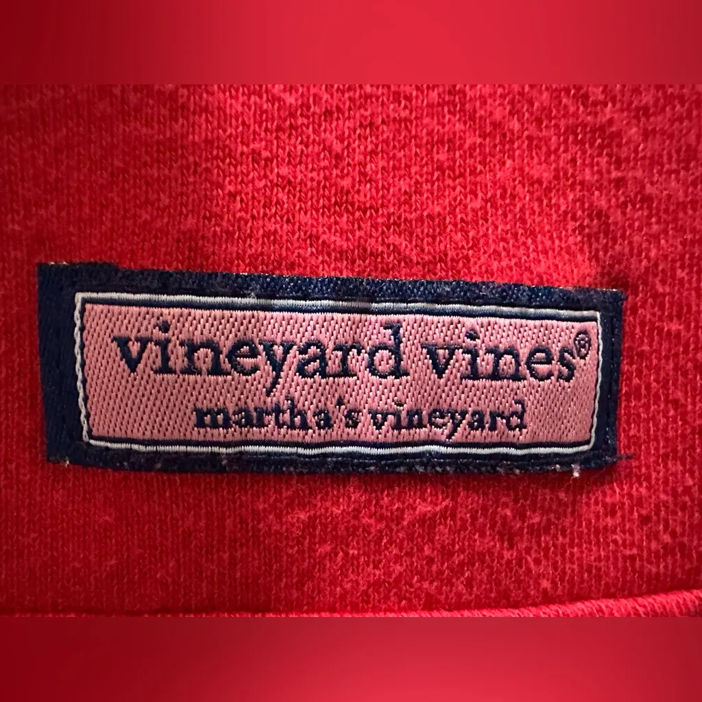 VINEYARD VINES Red white blue Shep Sweatshirt Shirt 1/4 Zip Eyelet Anchor XS - Image 4