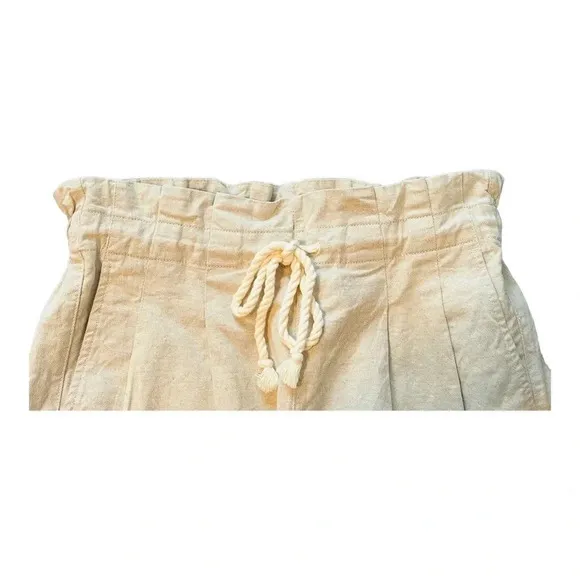 MADEWELL DRAWSTRING PLEATED PAPER BAG COTTON LINEN TAN BEIGE SHORTS SIZE SMALL‎ - Image 11