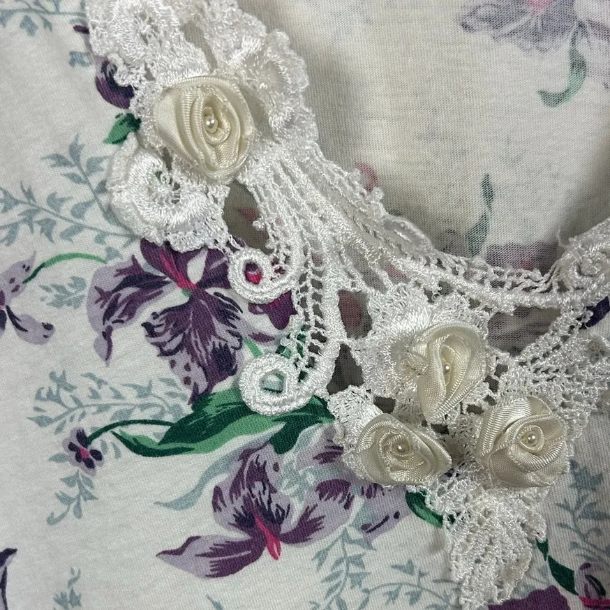 Victoria’s Secret Gold Tag Vintage Floral Pajama Top size M - Image 2