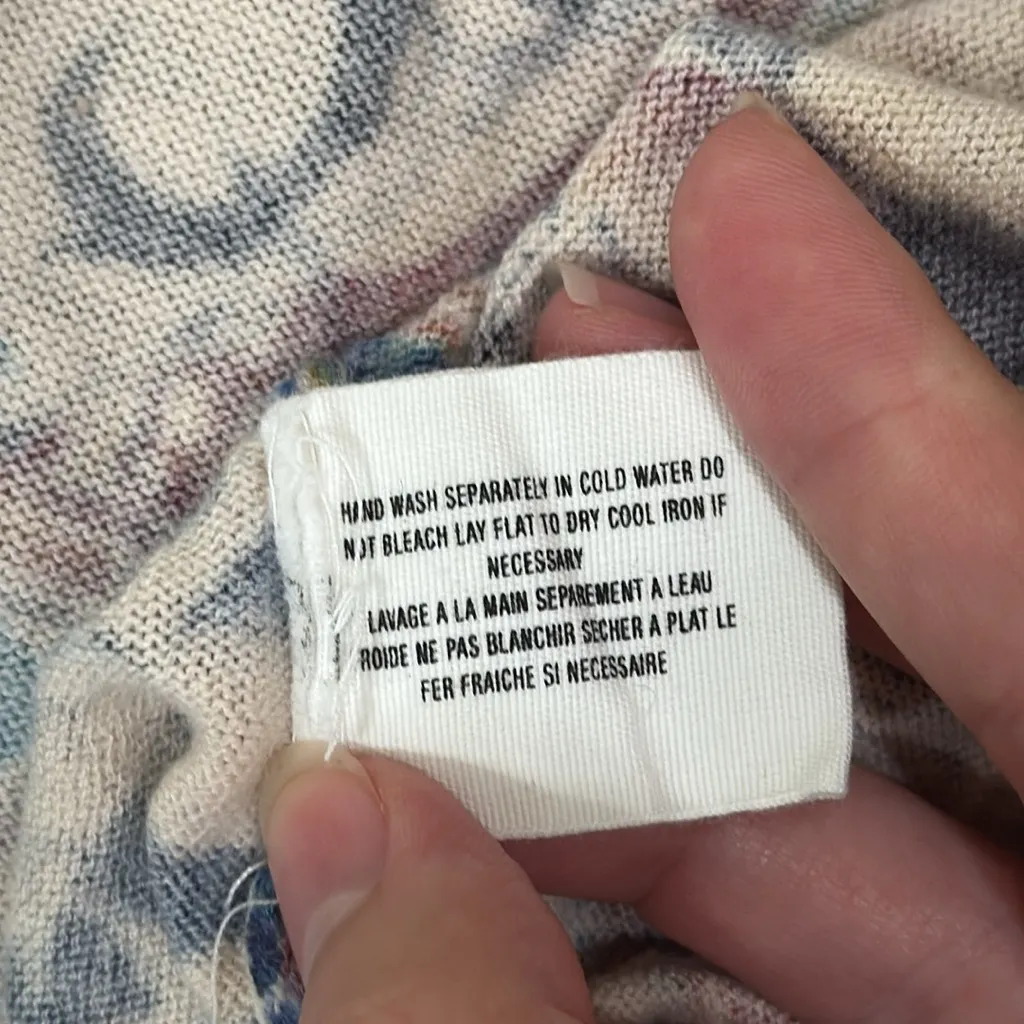 Anthropologie Sparrow Talavera Abstract Geometric Front Hook Draped Cardigan S Blue - Image 9