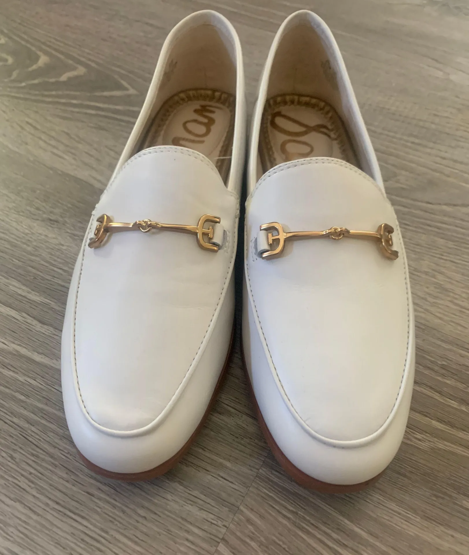 Sam Edelman White Leather Slip On Loafers - Image 2