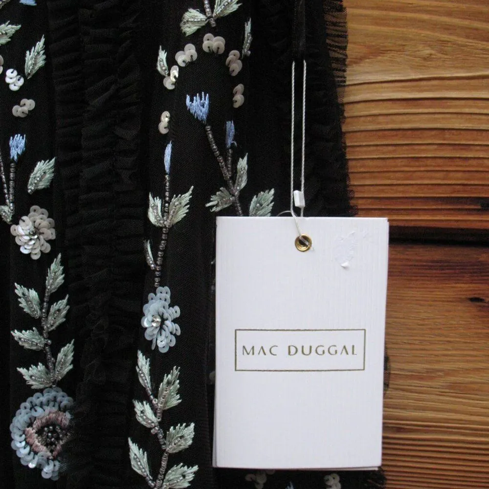 Mac Duggal 9135 Womens Black Sleeveless High Neck Embroidered Mini Dress - Image 14