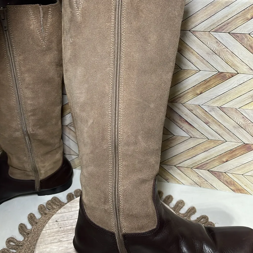Lauren Ralph Lauren Sagira ll Full Zip Up Leather & Suede Boots Brown Size 8 - Image 8