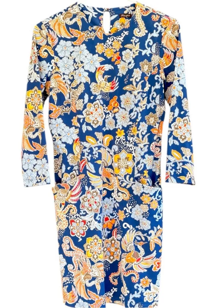 EUC J. McLaughlin Catalina Cloth Catalyst
Blue Floral Midi Dress Size XS - Image 1