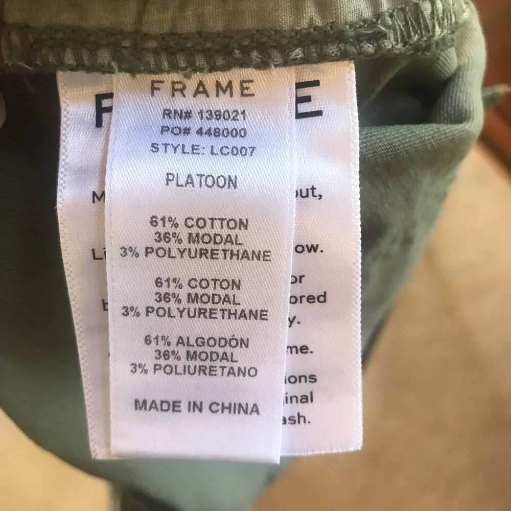 FRAME Green Le Cut Off Shorts Women's Size  27 - Image 7