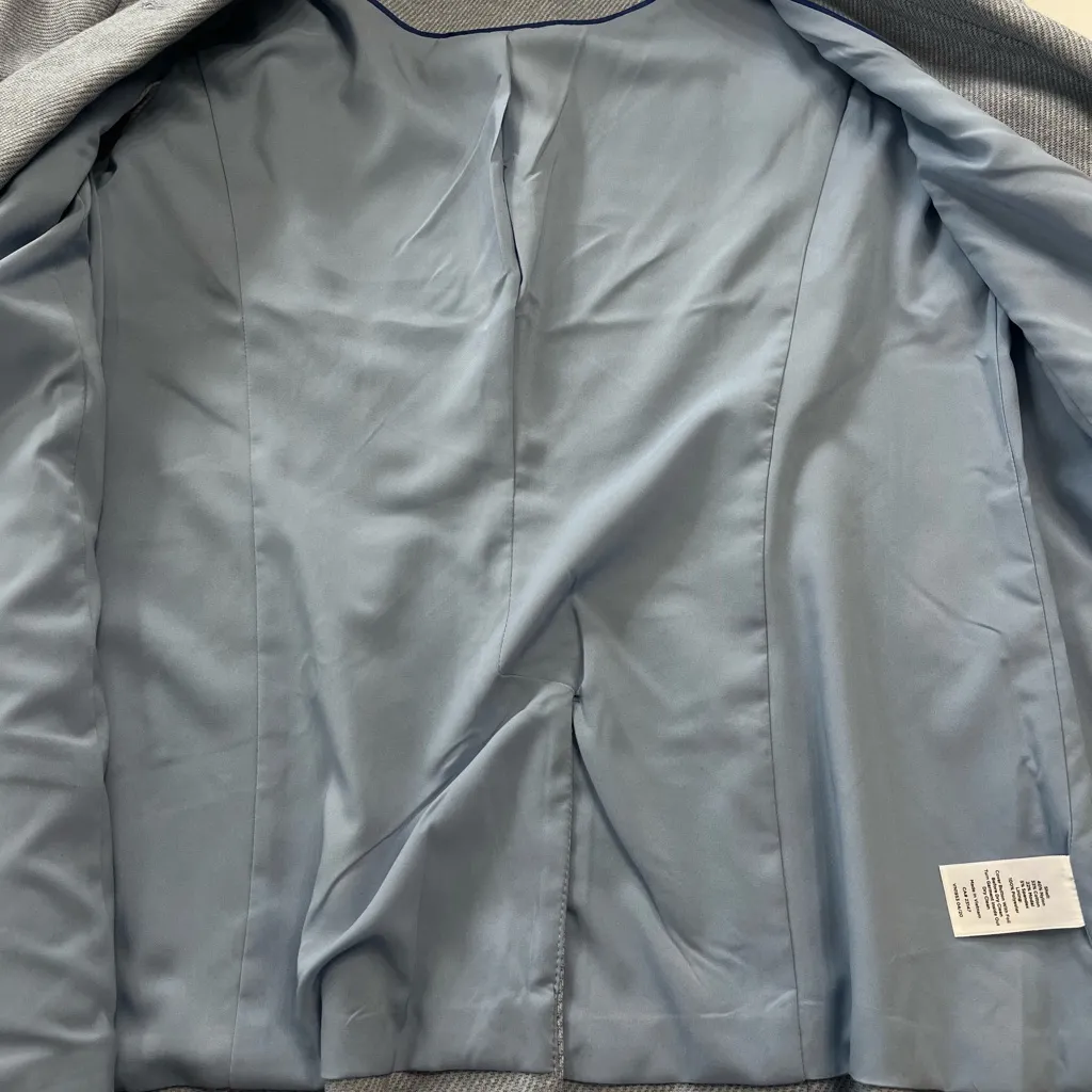 Talbots Petite Aberdeen Light Blue Textured 2 button lined blazer size 6 - Image 4