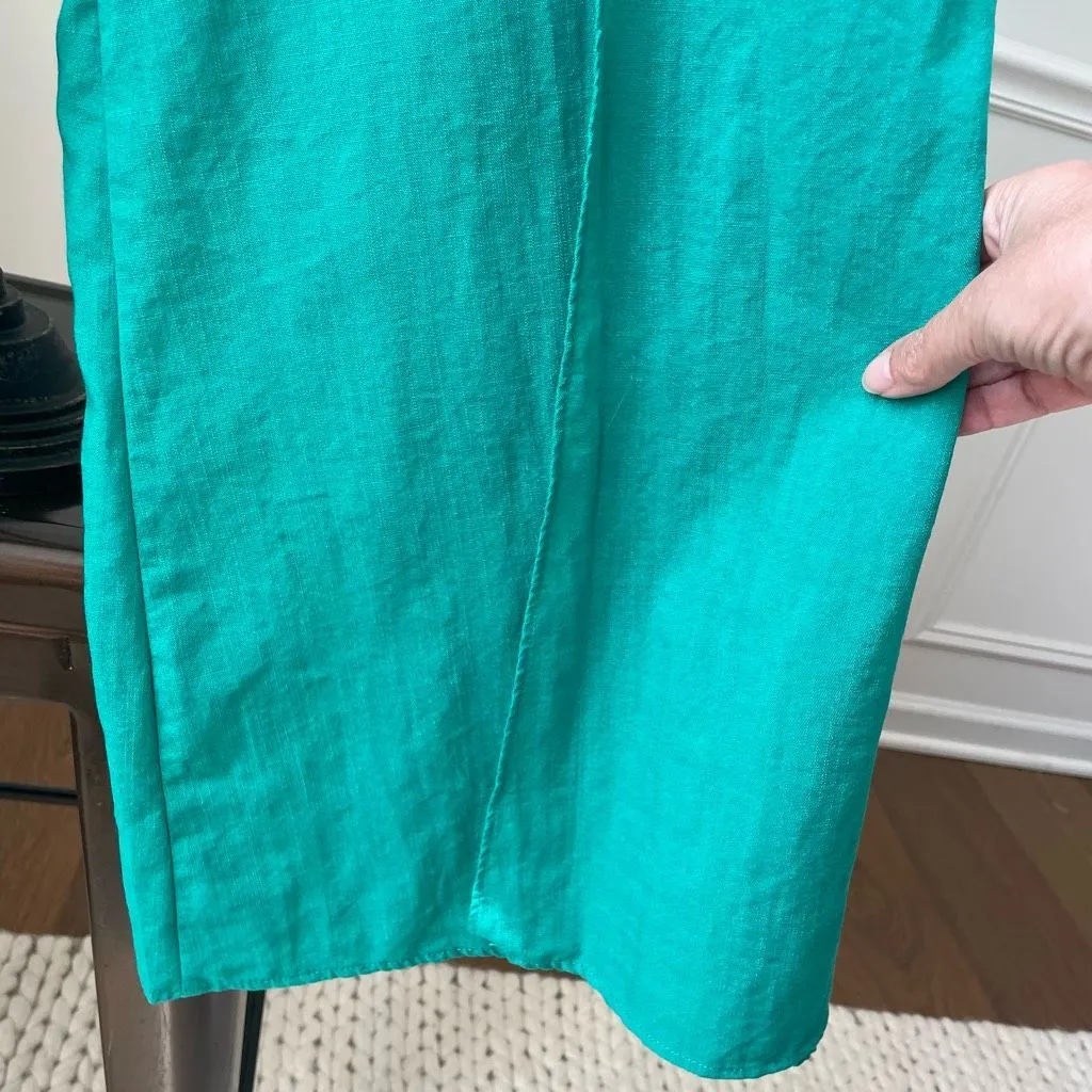 NWOT Lulus Postcards From Me Turquoise Green Wide Leg Pants M - Image 7
