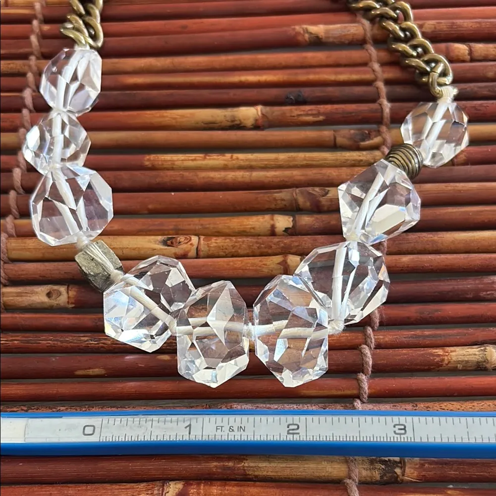 Silpada Clear Crystal Necklace with Brass Chain KR Collection - Image 6