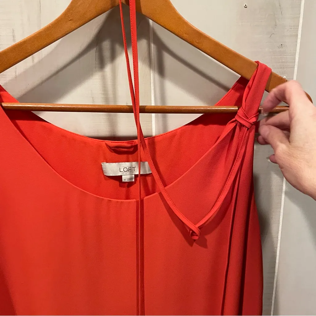 Cute pumpkin spice swingy sleeveless dress tie belt Ann Taylor Loft - Image 5