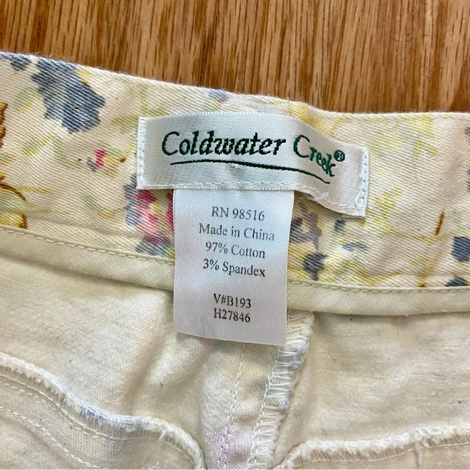 Coldwater Creek Vintage Yellow Pastel Floral Pants Jeans Womens 8 - Image 12