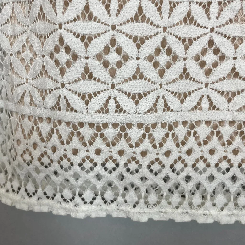 Eliza J Dress White Lace Bell Sleeve Size 8 Wedding‎ Rehearsal Elopement Lined - Image 13