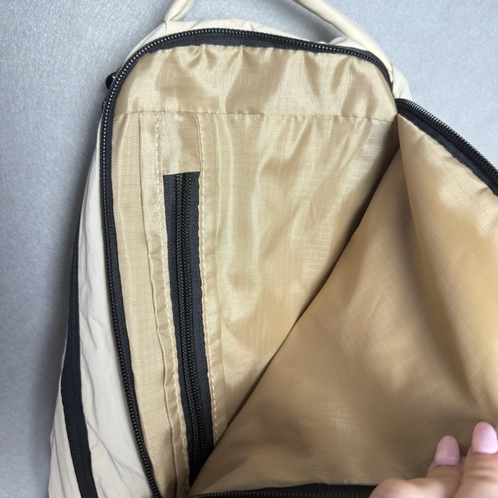 Free People Movement Women's Beige Adjustable Padded Strap Crossbody Sling Bag - Image 5