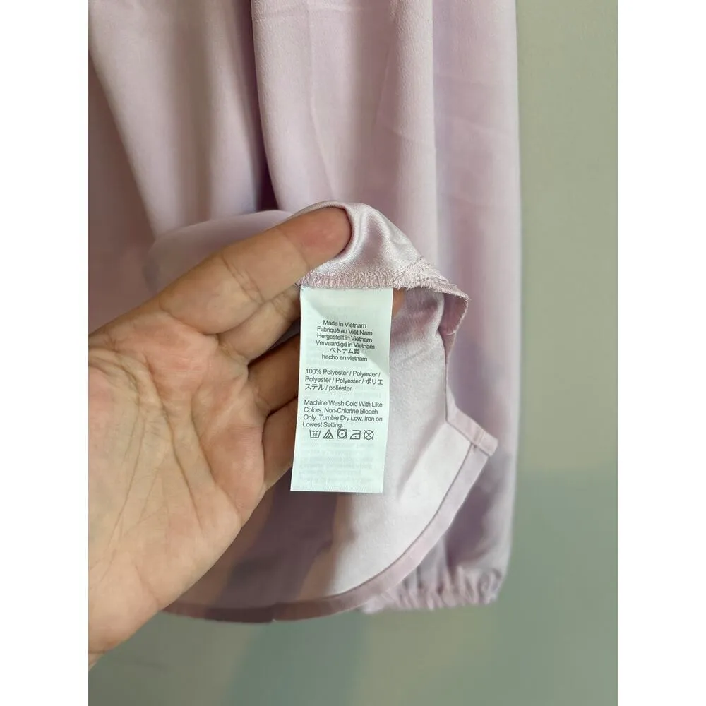 NWT J.Crew Puff-Sleeve Satin Back Crepe Top In Lavender Size Large Tall - Image 4
