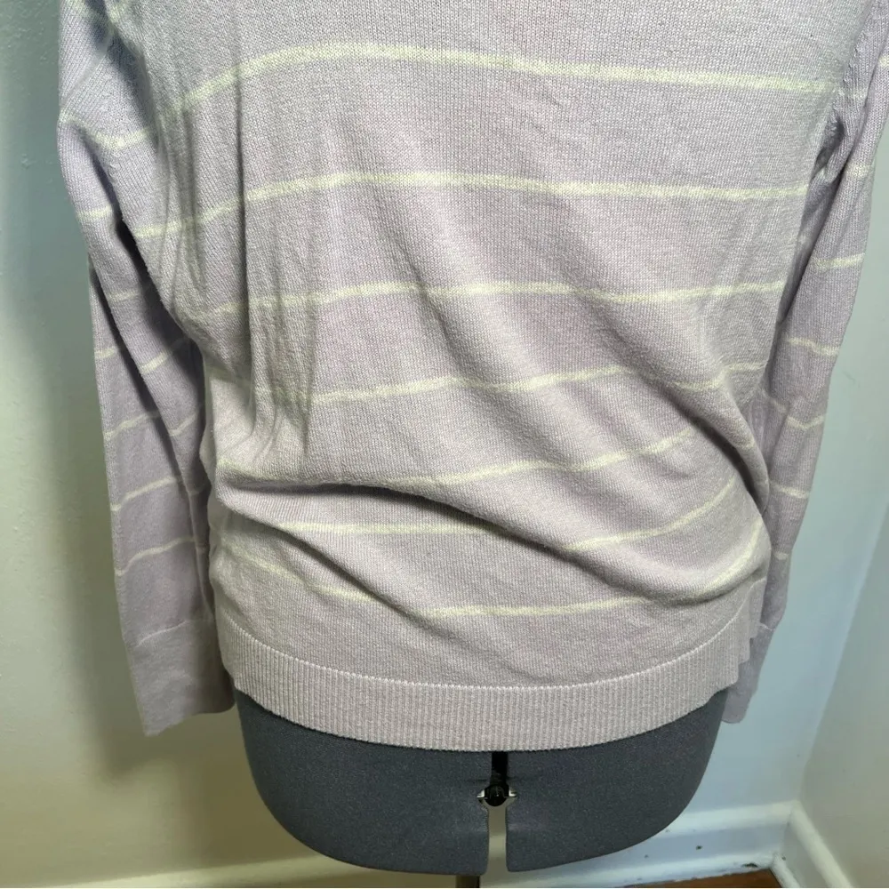 A New Day Crewneck Sweater Lavender White Stripes - Image 10